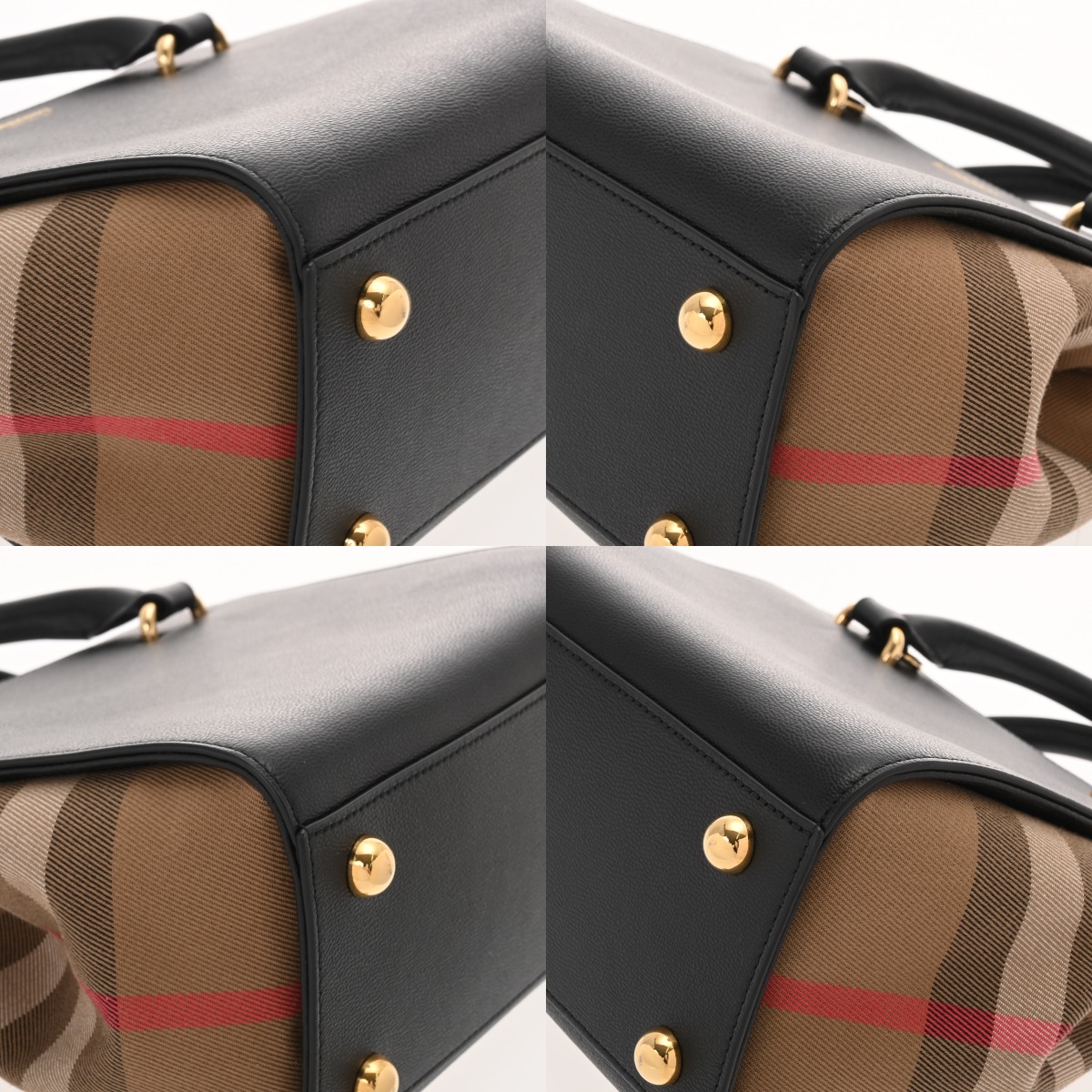 バーバリー 2way ハンドバッグ ブラック/ブラウン 8084024 レザー