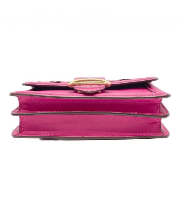 中古・古着通販】COACH (コーチ) 花柄レザーショルダーバッグ ピンク