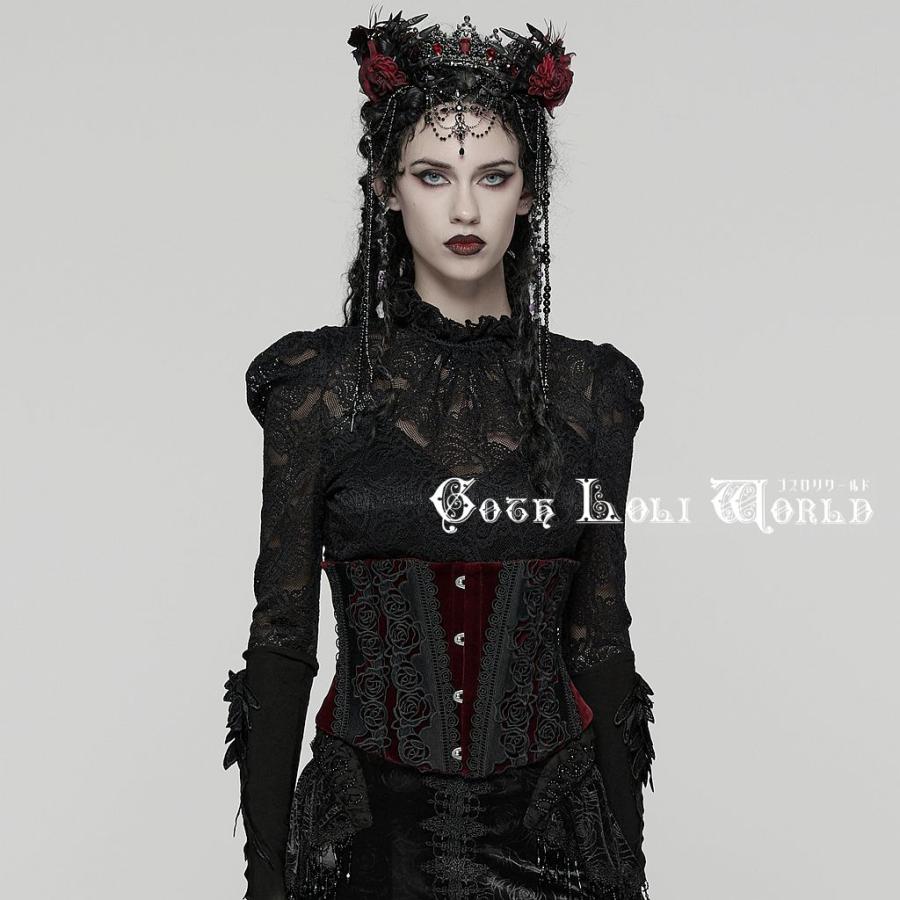 ゴスロリワールド WS-790YDF-BK-RD ゴスロリ ファッション ベロア 薔薇