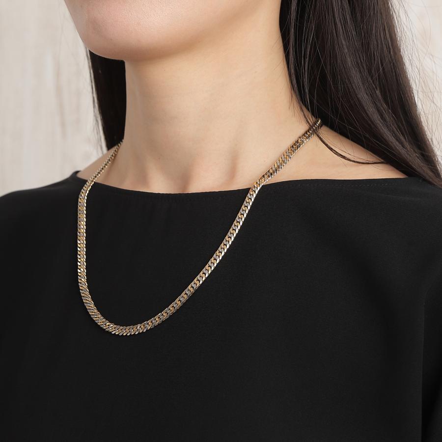 18金 プラチナ コンビ 喜平ネックレス 6面ダブル 55g 55cm メンズ