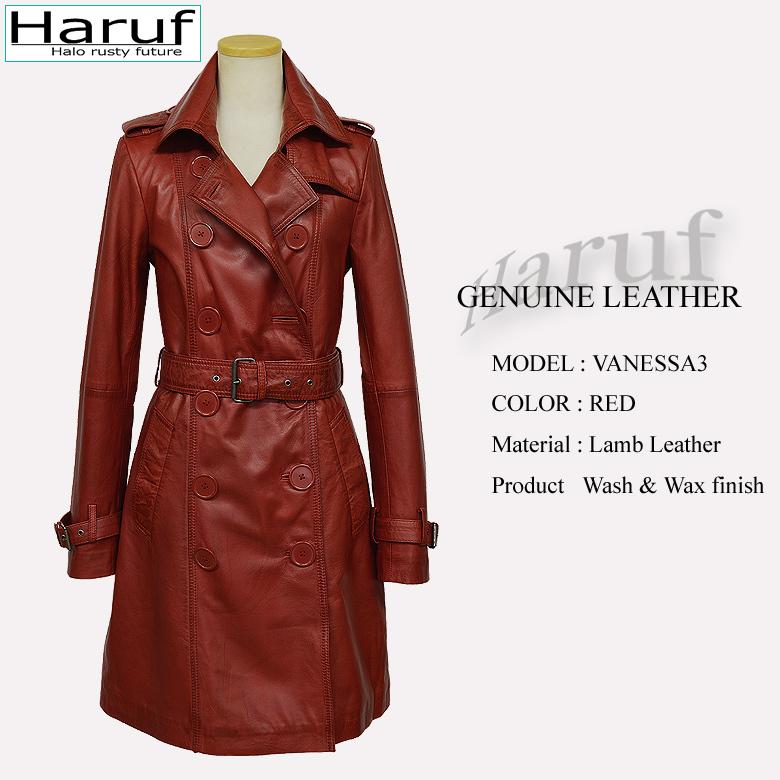 Haruf（ハルフ） レザートレンチコート レザーコート レディース 本革