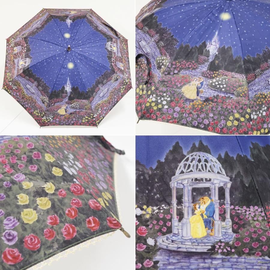ディズニープリンセス 日傘 美女と野獣 小川 ラインドロップス USED美