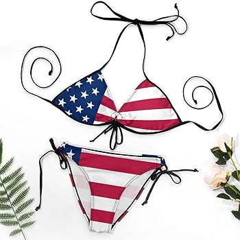Amazon.co.jp: [PochY] ビキニ レディース 水着 アメリカ 国旗 星条旗