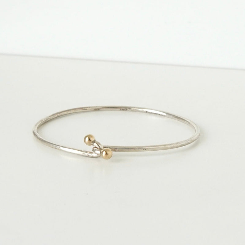 ティファニー ラブノット K18 × SV925 バングル ブレスレット シルバー