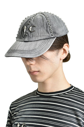Thug Club サグクラブ FW25 STUDDED DENIM CAP / BLK - NUBIAN ヌビアン