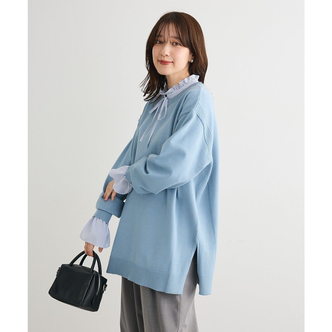 グリーン パークス Green Parks もちやわサイドリブニットチュニック