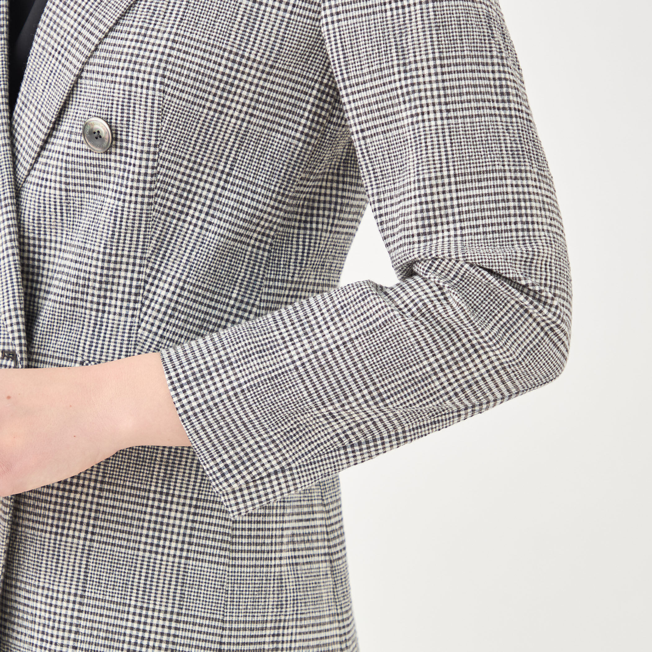 グレンチェックサッカー ダブルブレストジャケット｜トゥモローランド