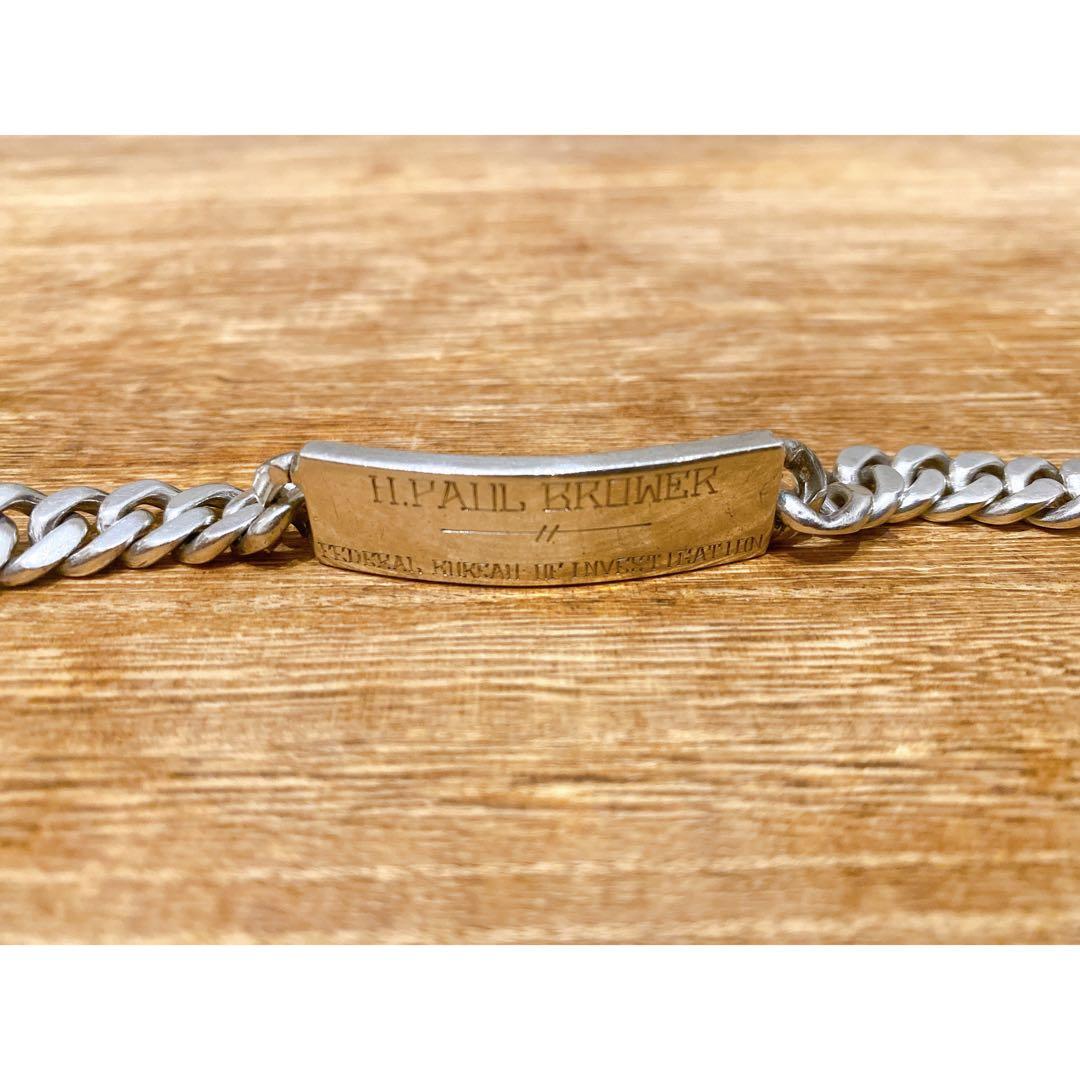 ビンテージ1940’s WWII FBI IDシルバーブレスレットUSN RRL 1940s】U.S.N.R. WWII ID ブレスレット 《シルバー925 アメリカ海軍