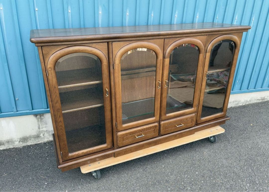 カリモク　照明付き　サイドボード　リビングボード　キャビネット　飾り棚　シェルフ カリモク家具（KARIMOKU FURNITURE） 【開梱設置付】 QU5077 MK