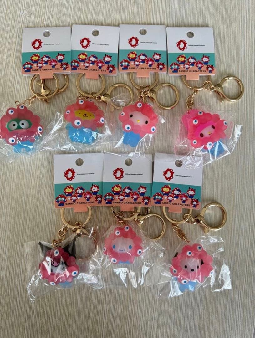 サンリオミャクミャクなりきり　クリアカラーキーホルダー　コンプリートセット sanrio（サンリオ） ミャクミャク なりきり立体マスコットクリアカラー