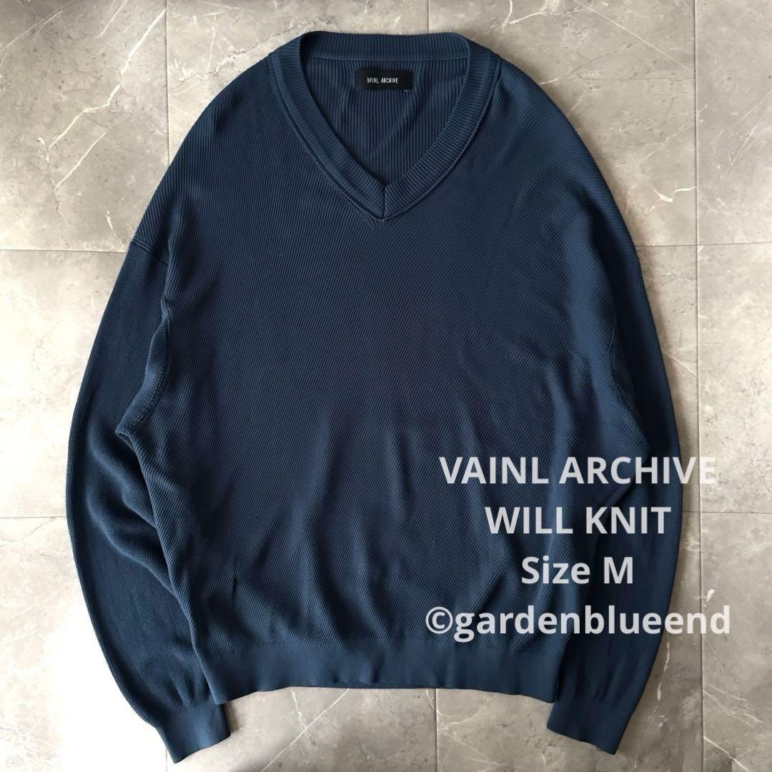 VAINL ARCHIVE WILL KNIT レーヨン Vネック ゆったり M ヴァイナルアーカイブ VAINL ARCHIVE ウィル ニットヘンリーネック WILL-HN