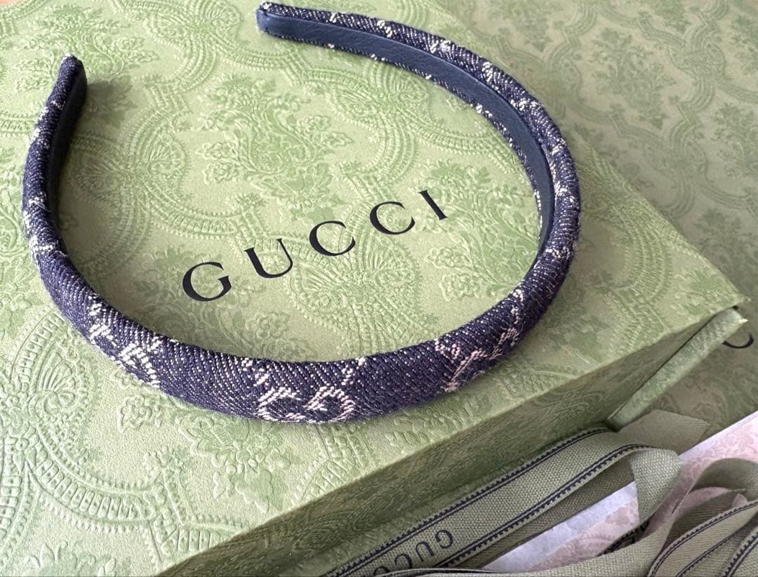 GUCCI インディゴブラックデニムカチューシャ 銀座並木店購入品 中古・古着通販】GUCCI (グッチ) カチューシャ インディゴ サイズ:M