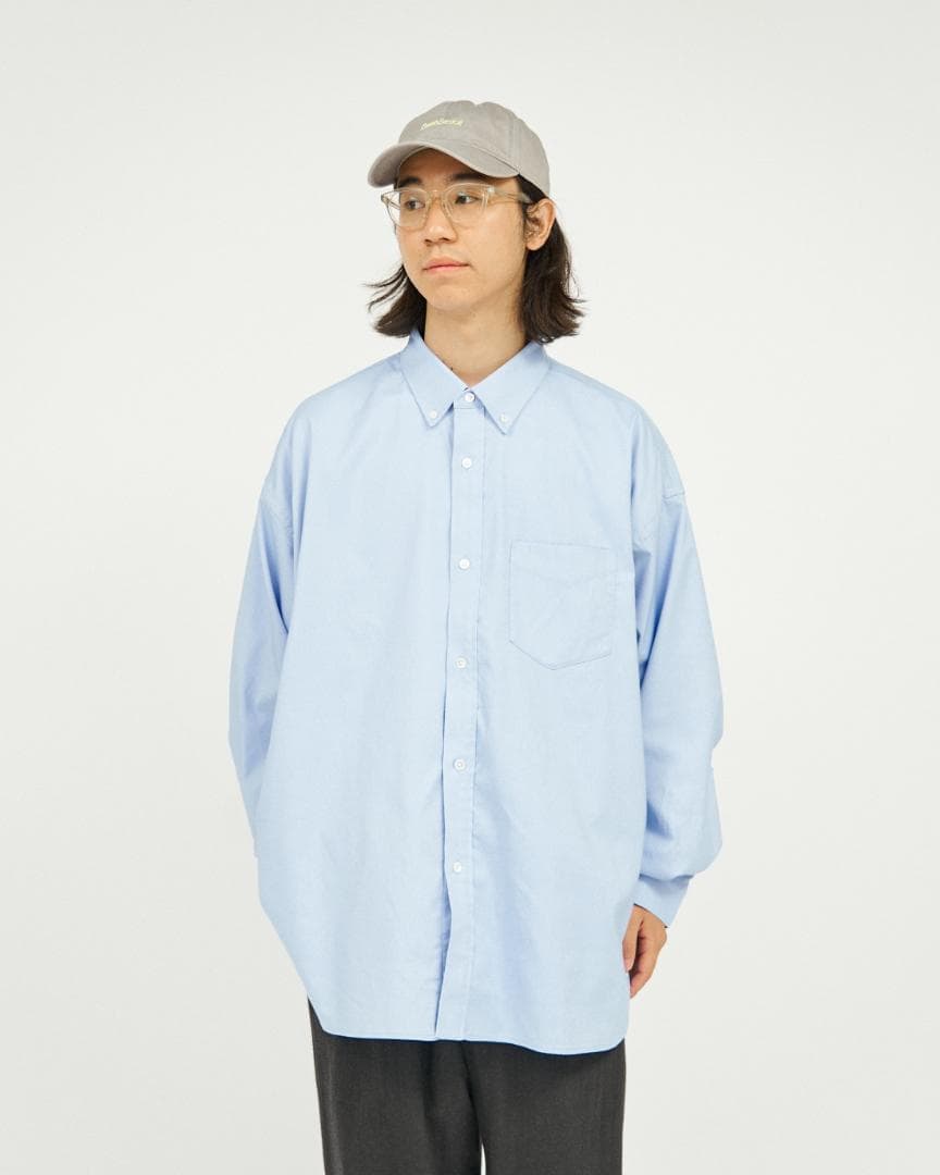 フレッシュサービス DRY OXFORD L/S SHIRT BLUE M FreshService - フレッシュサービス DRY OXFORD CORPORATE L/S B.D.