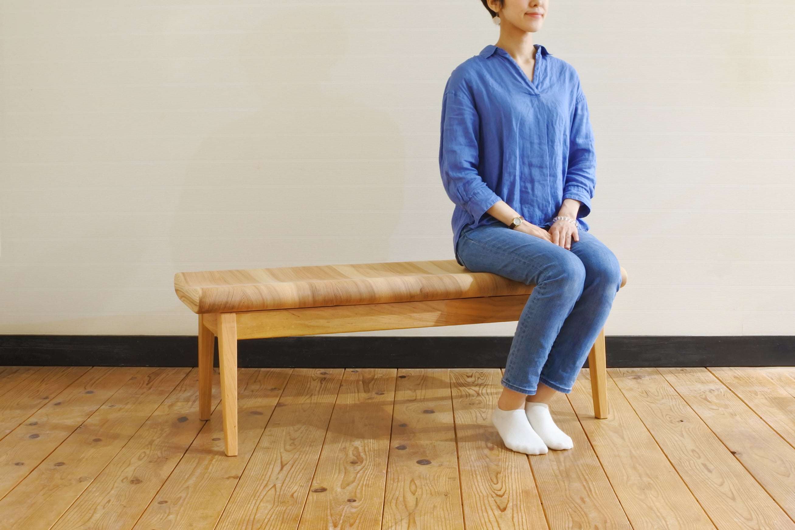 紀州スギのふんわりベンチ W1200サイズ | G.WORKS