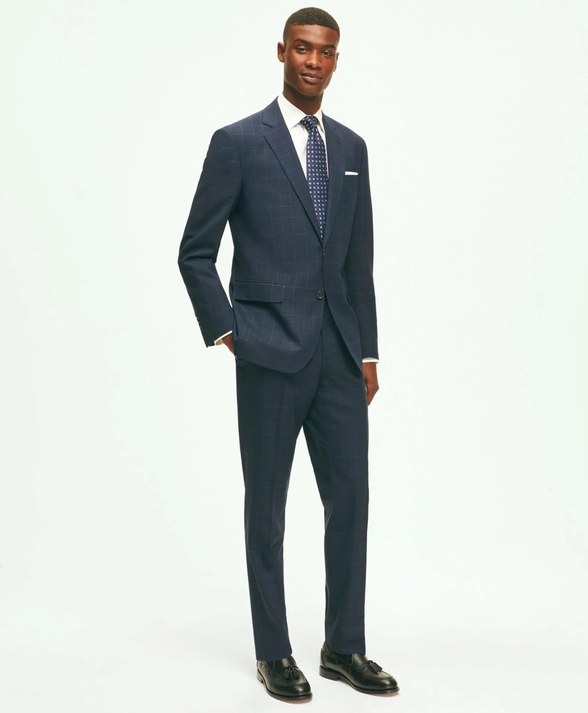 Brooks Brothers Explorer Collection Slim Fit Wool Checked Suit Jacket