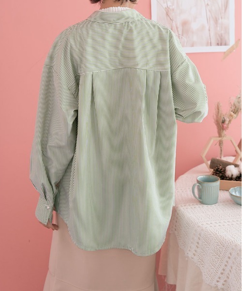 パール ボタン ストライプ シャツ（シャツ/ブラウス）｜kirakiraShop