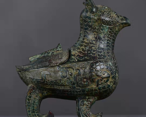 青銅器 青銅製 鳥尊 青銅尊 賞物 置物 希少珍品唐物 4 jd その他置物 X