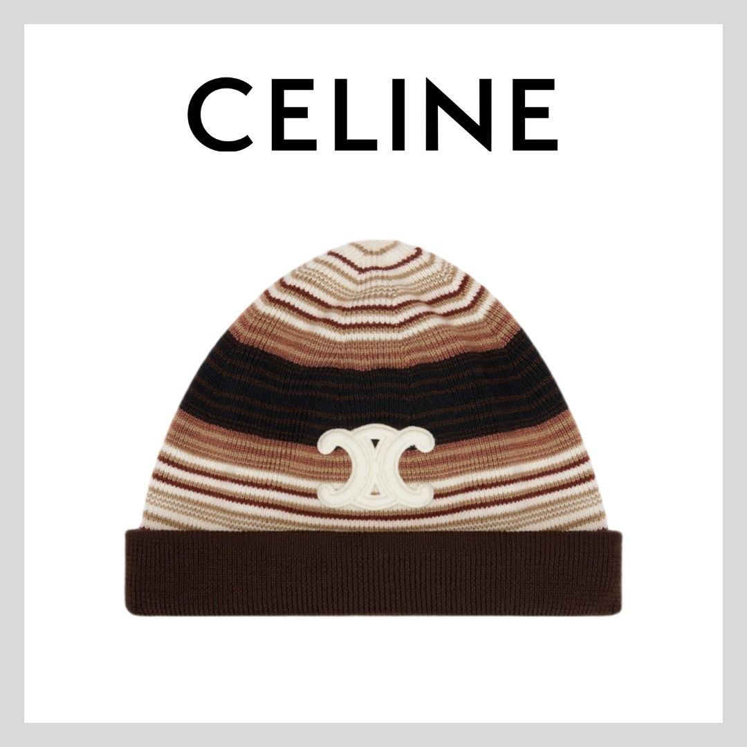 モードな日常♪ CELINE トリオンフ ニット帽 ストライプ (CELINE
